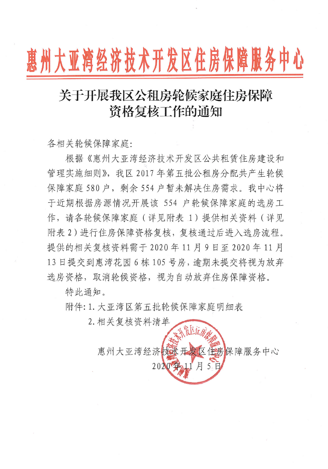 關于開展我區公租房輪候家庭住房保障資格復核工作的通知1.png